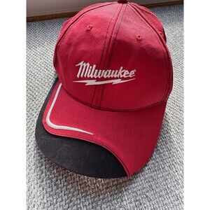 Milwaukee Tools Cap Mens SnapBack Hat Embroidered Logo Black Red White Vintage